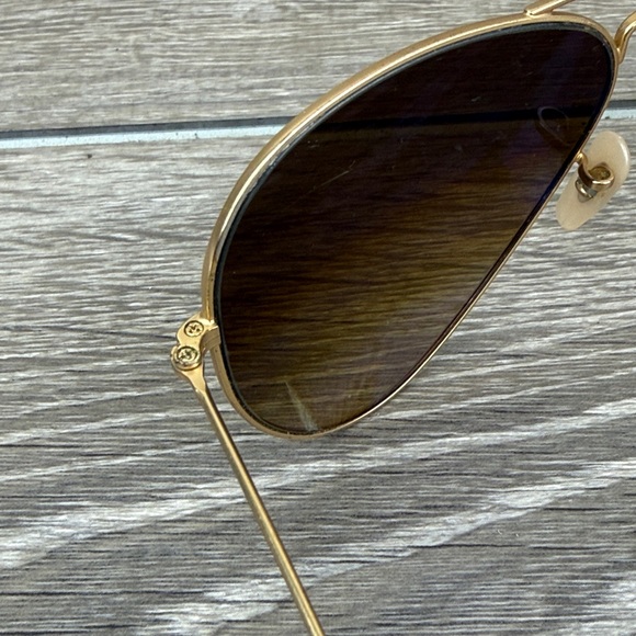 Ray-Ban 58014 Gold Metal Frame Aviator Sunglasses Brown Lenses **Frames Only** - Picture 10 of 14